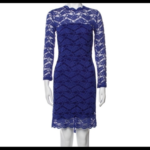Alexis Cobalt Blue Lace Dress Large - Picture 1 of 8